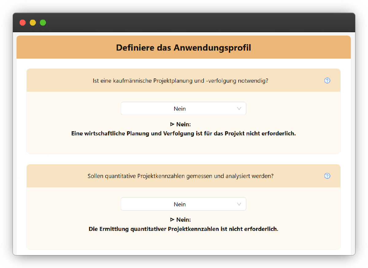 Abbildung 2: Anwendungsprofil (Ausschnitt)