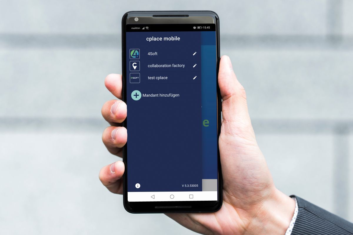 Screenshot: die cplace App